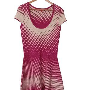 NWT | Wow Couture | Short sleeve | fuschia pink & white | Cinched Waist Size: XL